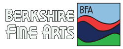 Berkshire Fine Arts logo with stylized text and a landscape graphic. BFA.